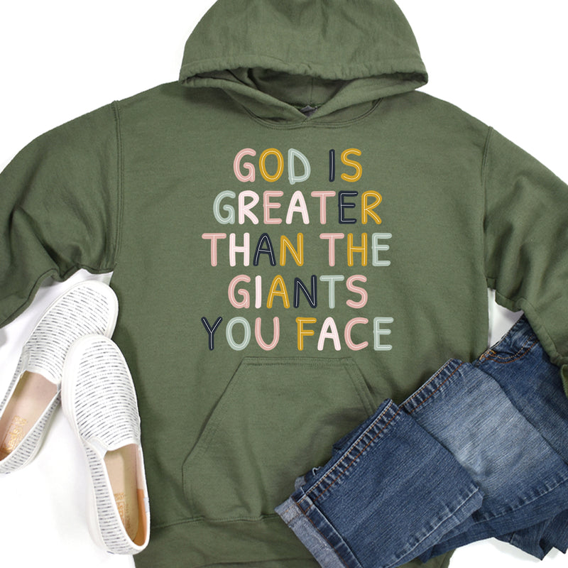 God Is Greater Than The Giants You Face Hoodie