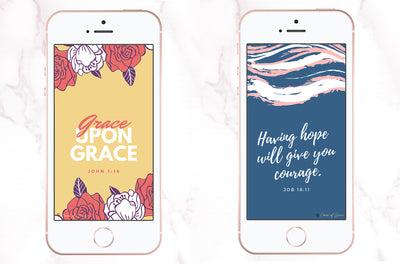 Free Scripture Phone Wallpapers | John 1:16 & Job 18:11