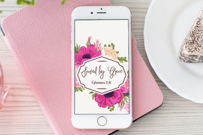 Saved By Grace | Free Christian Phone Background
