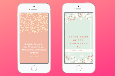 Free Phone Wallpapers | Psalm 34:4 & 1 Corinthians 15:10