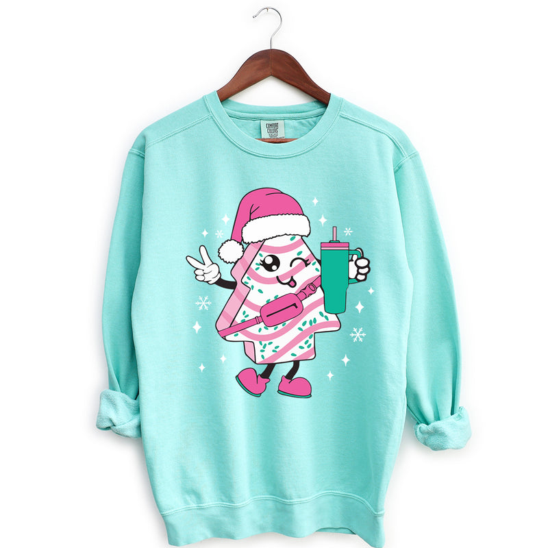 Boujee Christmas Cake Comfort Colors Sweatshirt
