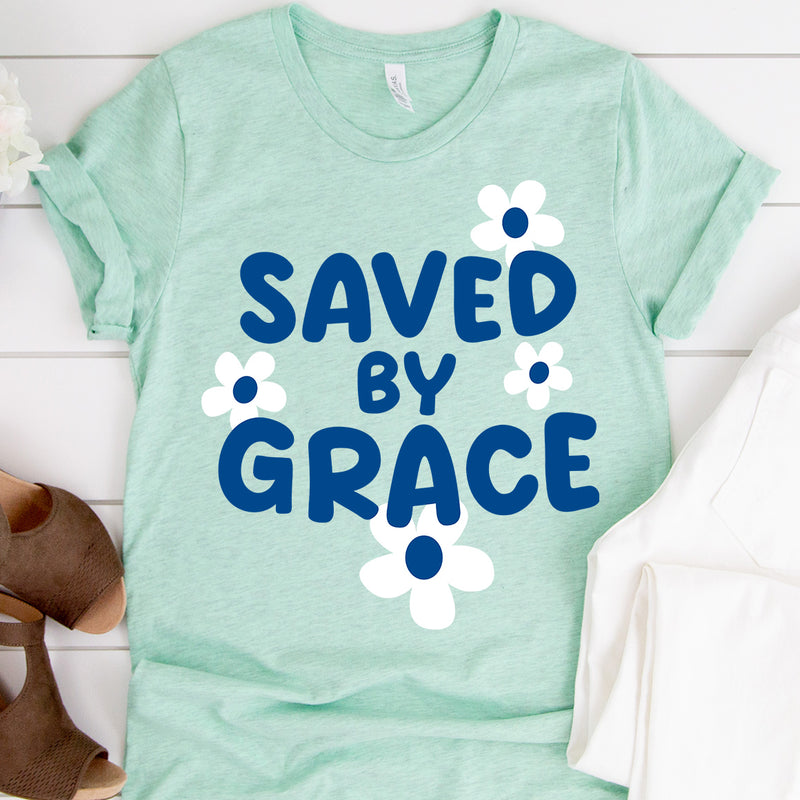 Saved By Grace Floral Tee
