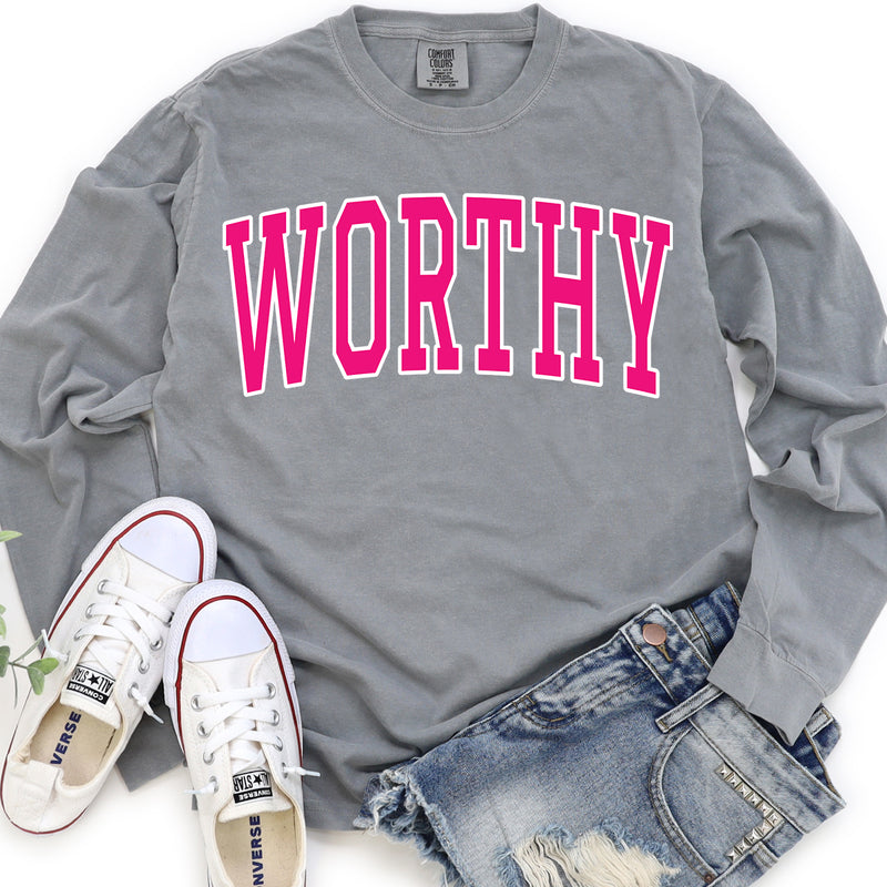 Worthy Comfort Colors Graphite Long Sleeve - LARGE (SALE)