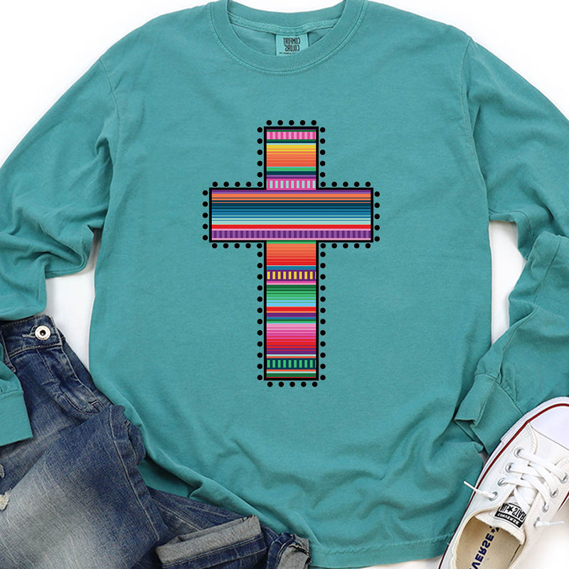 Serape Cross Long Sleeve Tee
