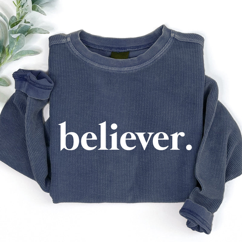 Believer Corded Crewneck Pullover