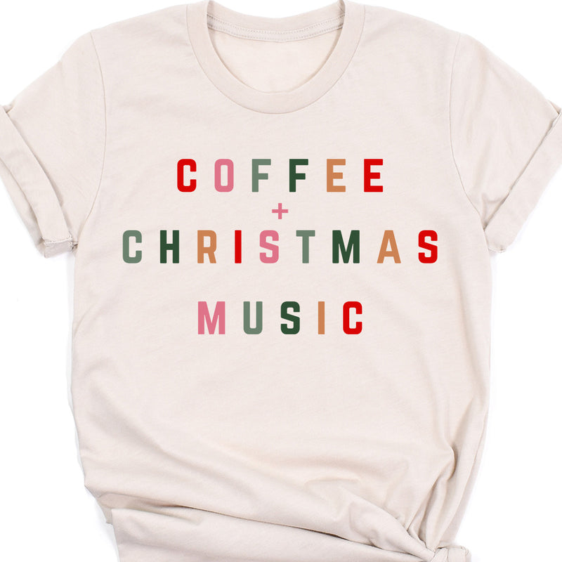 Coffee & Christmas Music Tee
