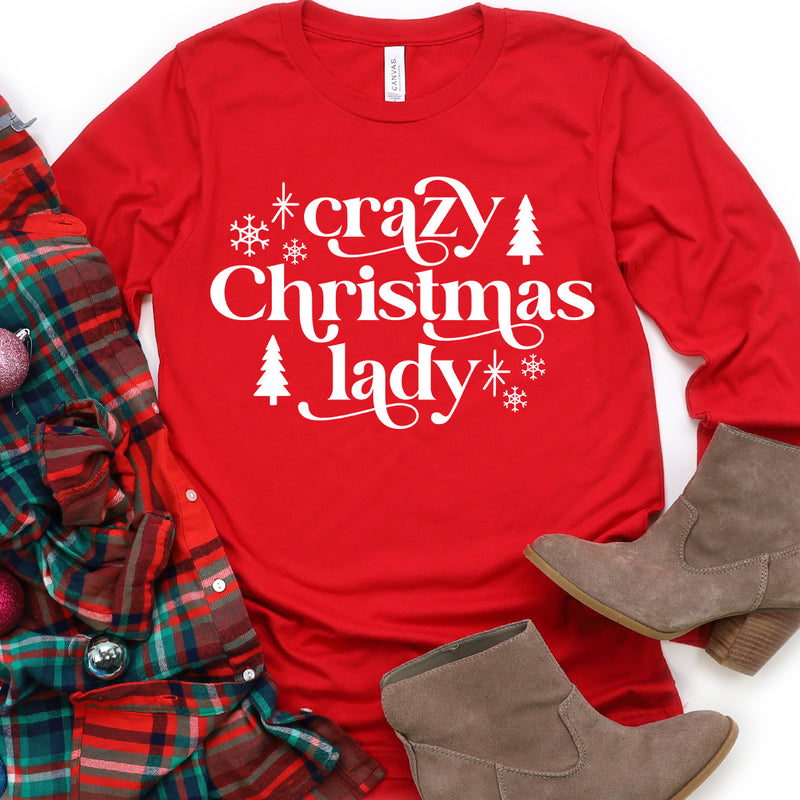 Crazy Christmas Lady Long Sleeve