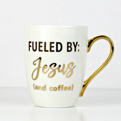 Fueled by Jesus and coffee, Christian coffee mug, Doses of Grace