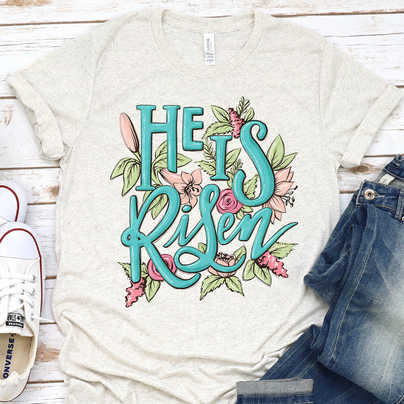 He Is Risen Floral Tee