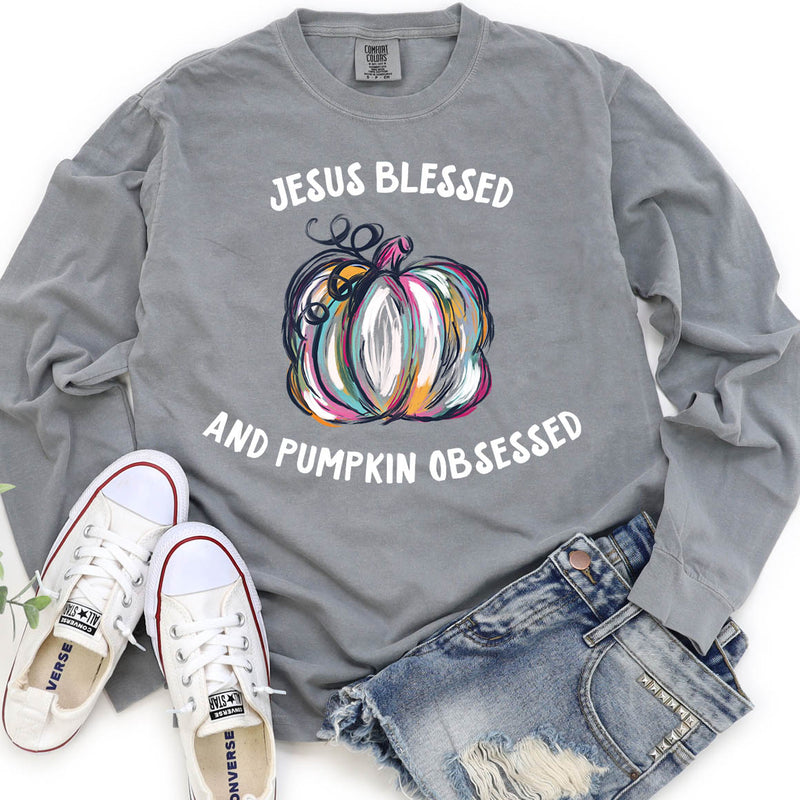 Jesus Blessed & Pumpkin Obsessed Shirt