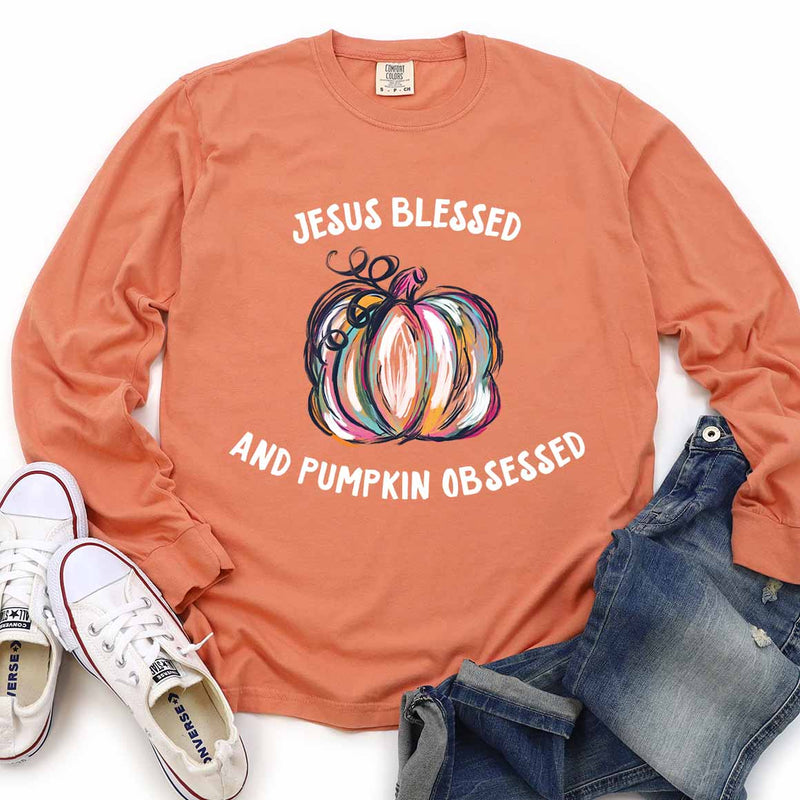 Jesus Blessed & Pumpkin Obsessed Shirt