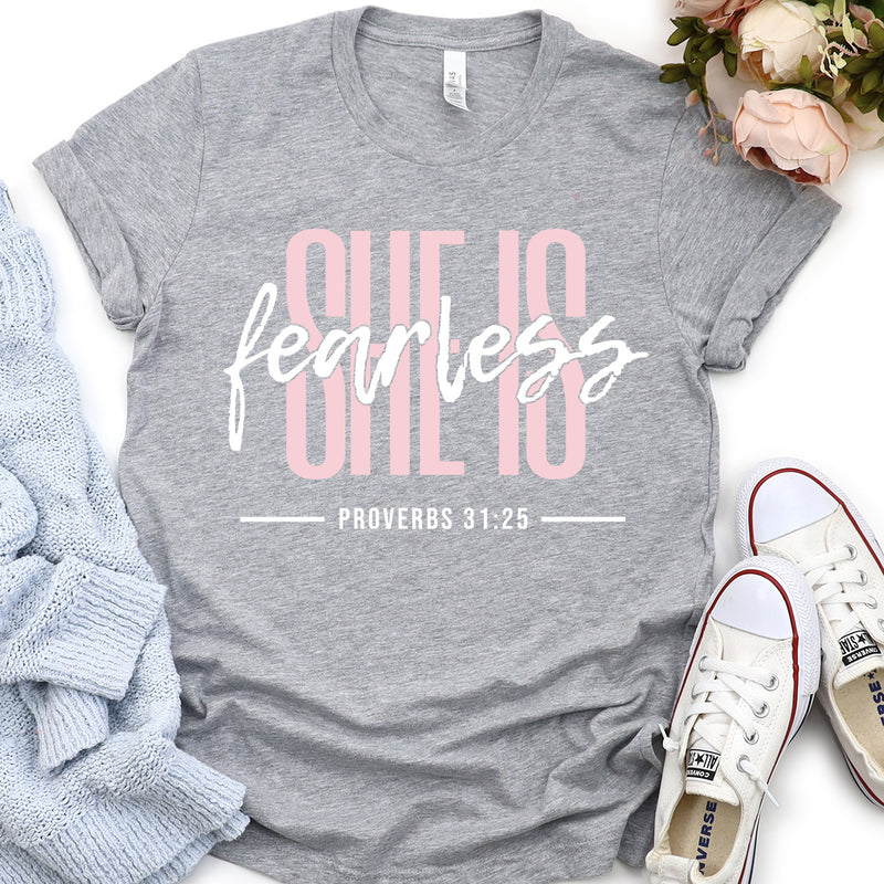 She Is Fearless Gray Tee